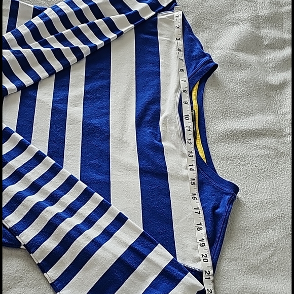 LRL Lauren Active Royal Blue Striped Sweatshirt - Picture 6 of 11